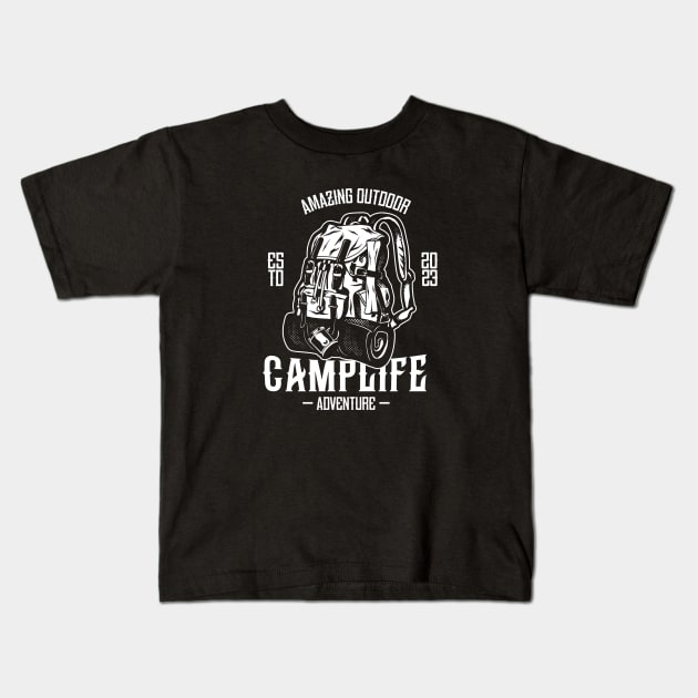 Camp life Kids T-Shirt by paoloravera80